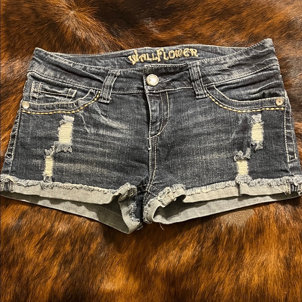 Wallflower Black Jean Shorts
